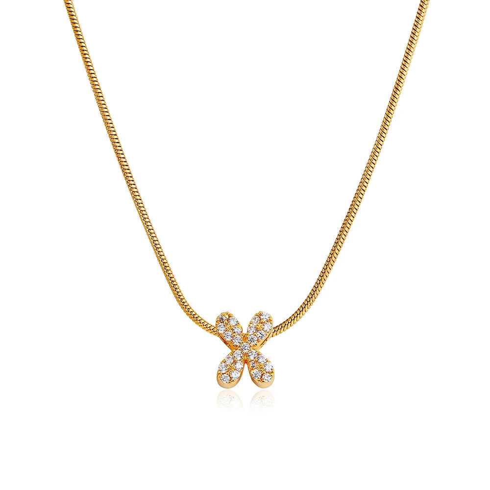 Small Initial Letter Pendant Necklace | Unisex Zircon Alphabet Necklace Jewellery!
