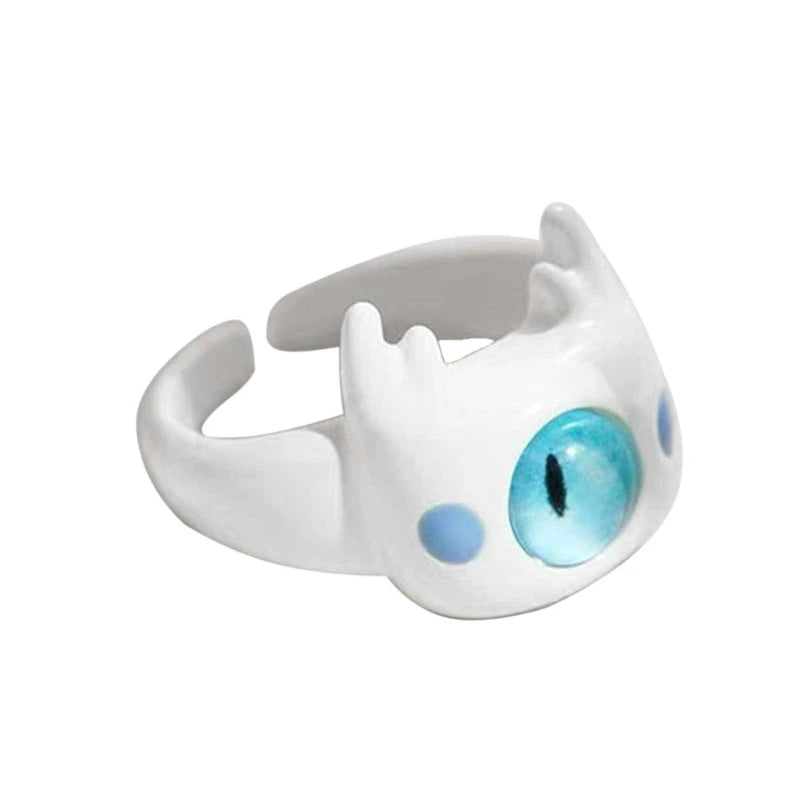 Children’s Lightweight Open Resin Animal Finger Rings – Handmade Cute Cat Ring for Girls, Teens & Women!