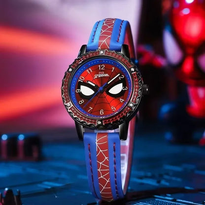 Spiderman Kids Wristwatch – Waterproof Quartz Watch with Luminous Hands & Leather Band | Unisex Gift for Ages 6–12!