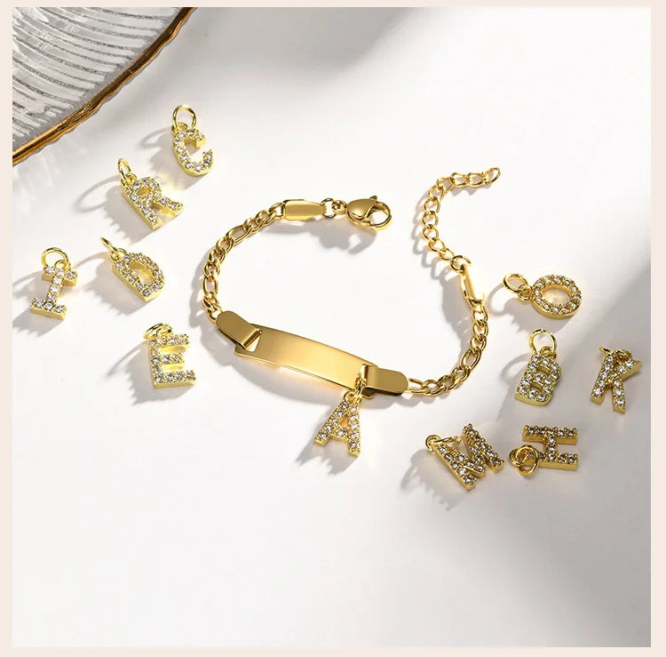 Shine Bright: Personalized Crystal Name Bracelet for Cherished Little Ones!