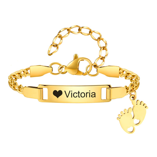 ✨ Personalized Baby Name Bracelet – Anti-Allergy Stainless Steel Custom ID for Newborns & Infants | Baptism Gift, Baby Shower Keepsake 💖