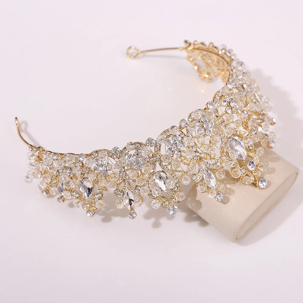 Radiant Elegance: Luxury Handmade Crystal Tiara Headdress for Bridesmaids, Pageants, Prom, and Special Occasions!