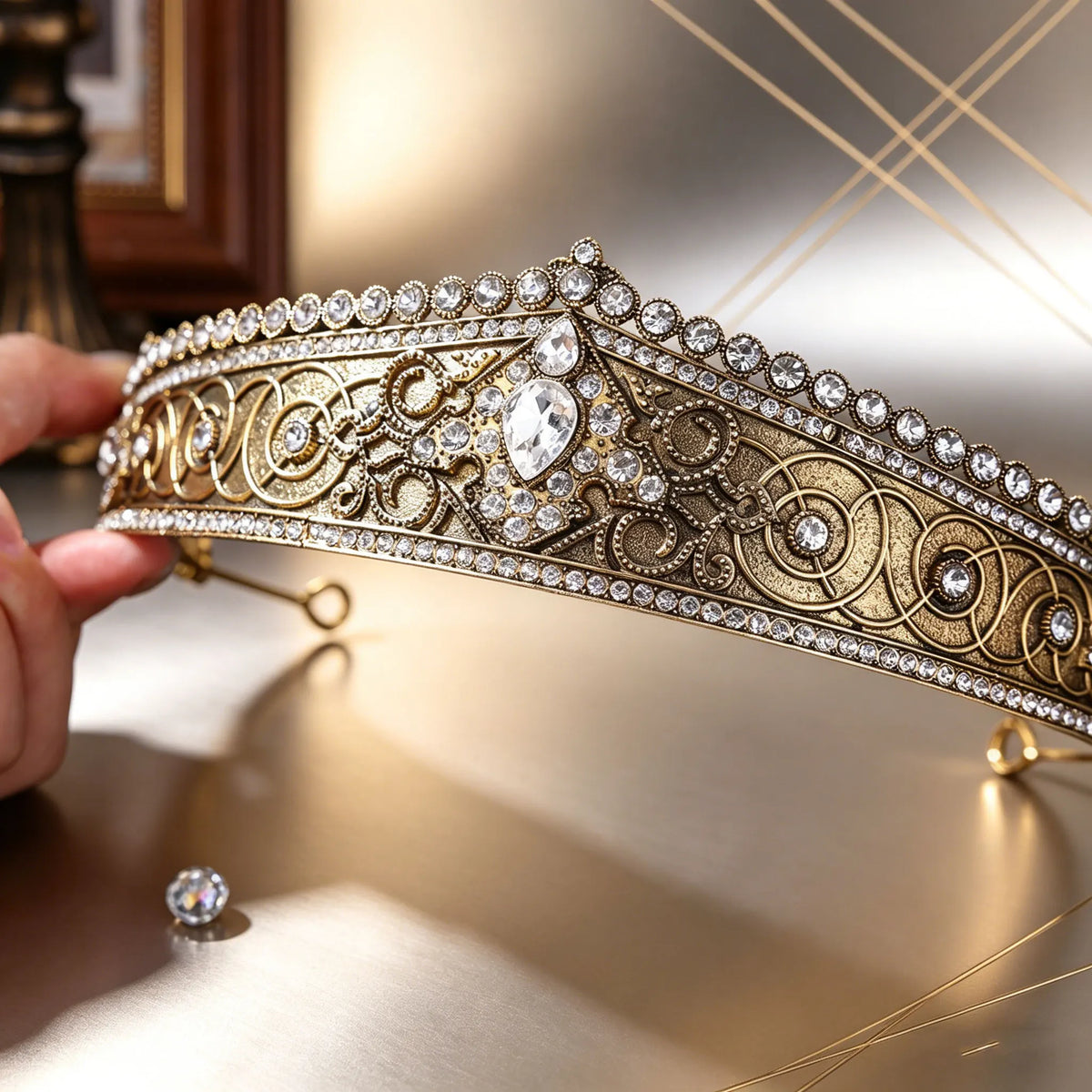 Gothic Retro Metal Crown for Boys, Teens & Men | Vintage Crown Headpiece | Pageant, Prom & Cosplay Costume Accessory!