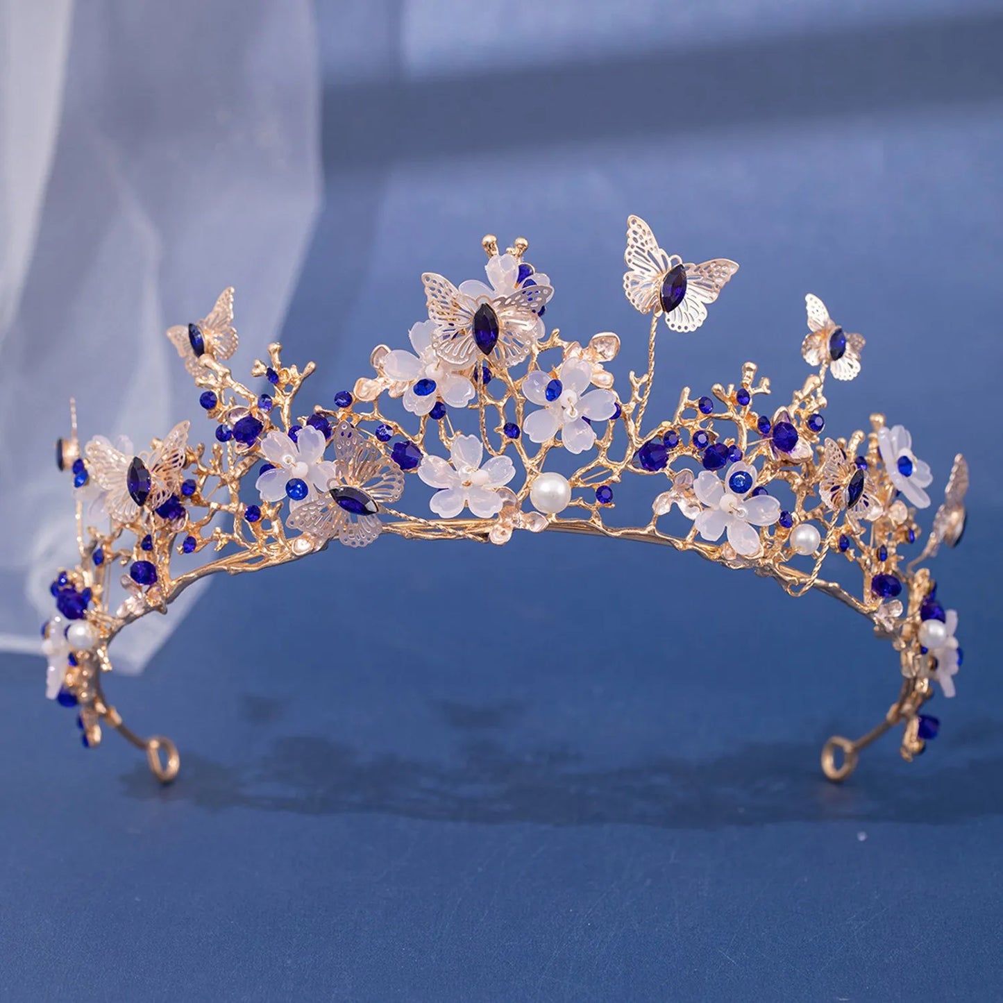 Elegant Butterfly Rhinestone Baroque Tiara: Your Crowning Glory for Special Moments!