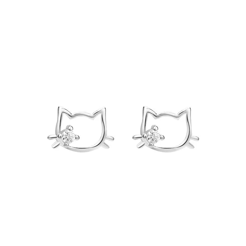 Purr-fectly Adorable: 925 Sterling Silver Cat Earrings - Ideal Jewelry Gift for Girls, Teens, and Women!