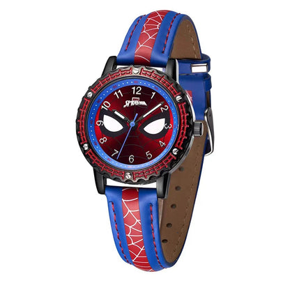 Spiderman Kids Wristwatch – Waterproof Quartz Watch with Luminous Hands & Leather Band | Unisex Gift for Ages 6–12!