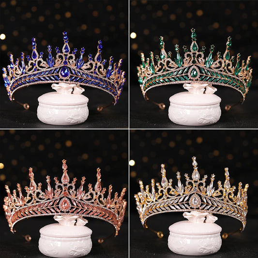 ✨ Luxury Rhinestone Crown – Tiara Headdress | Elegant Hair Ornament for Proms, Pageants & Special Occasions 💍💙