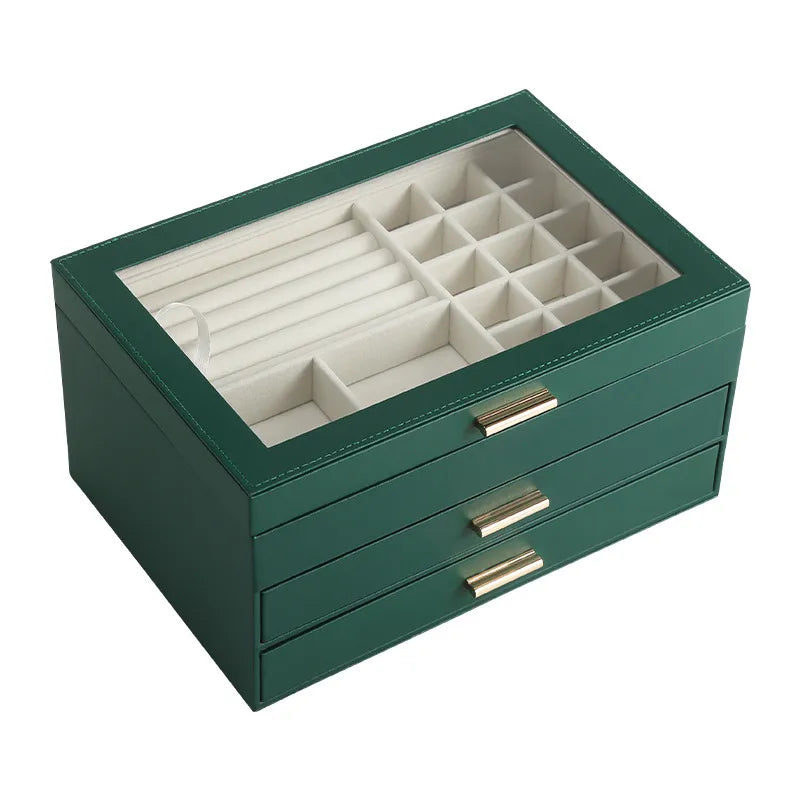 Elegance and Organization: 2 Drawer Jewelry Organizer - The Perfect Storage Solution for Girls and Women, Ideal for Birthday, Christmas, and Anniversary Gifting!