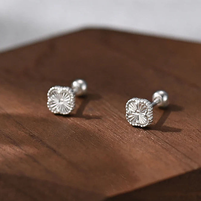 925 Sterling Silver Screw-Back Mini Stud Earrings – Minimalist Cute Fine Jewellery for Kids | Luxury Hypoallergenic Accessories