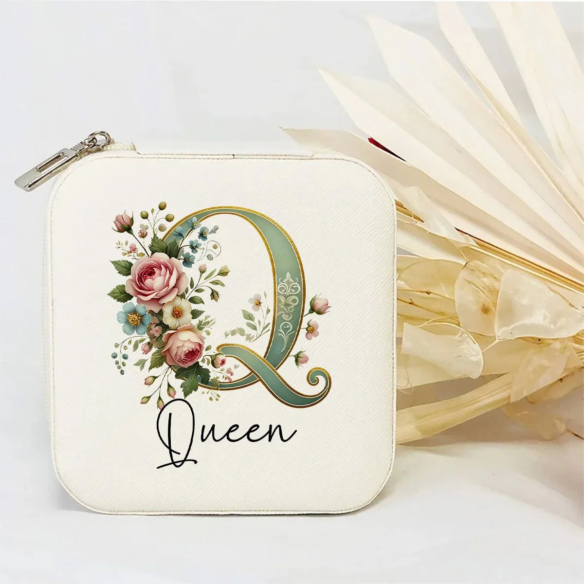 Personalised Initial Letter Jewellery Box | Portable Zipper Travel Jewellery Case | Custom Gift for Girls, Bridesmaids & Birthdays!