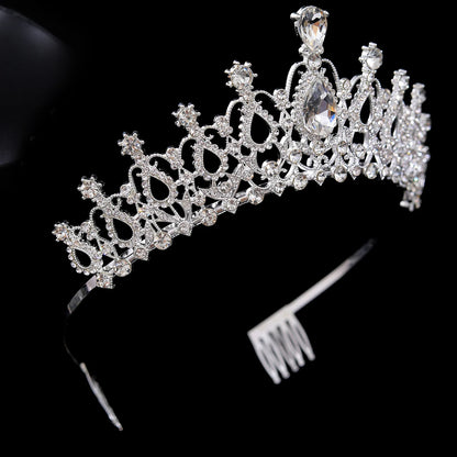 Silver Crystal Tiara with Combs for Girls & Teenagers – Sparkling Princess Crown Hair Accessory for Proms, Pageants, Birthdays & Weddings.