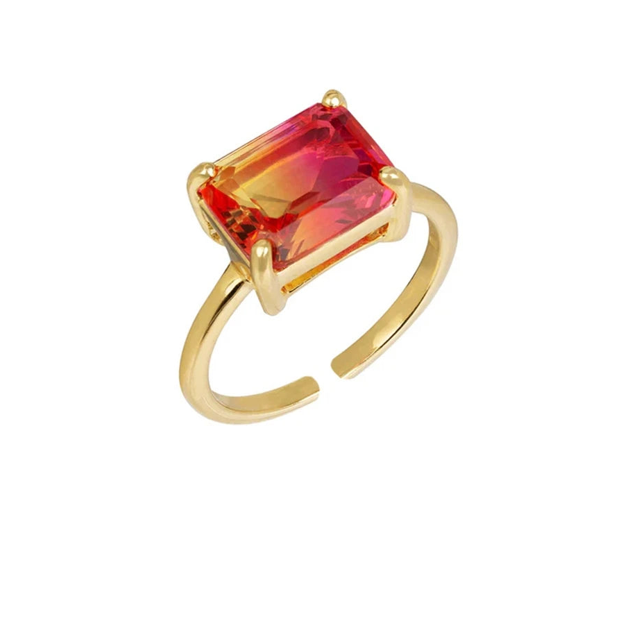 Adjustable Crystal Gold Ring for Teen Girls | Simple Fashion Party Jewellery | Elegant Gift for Girls!