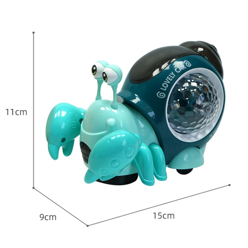 Dance and Glow with Delight: Crawling Robo Hermit Crab Snail for Babies and Toddlers - A Mesmerizing Symphony of Light, Music, and Fun!