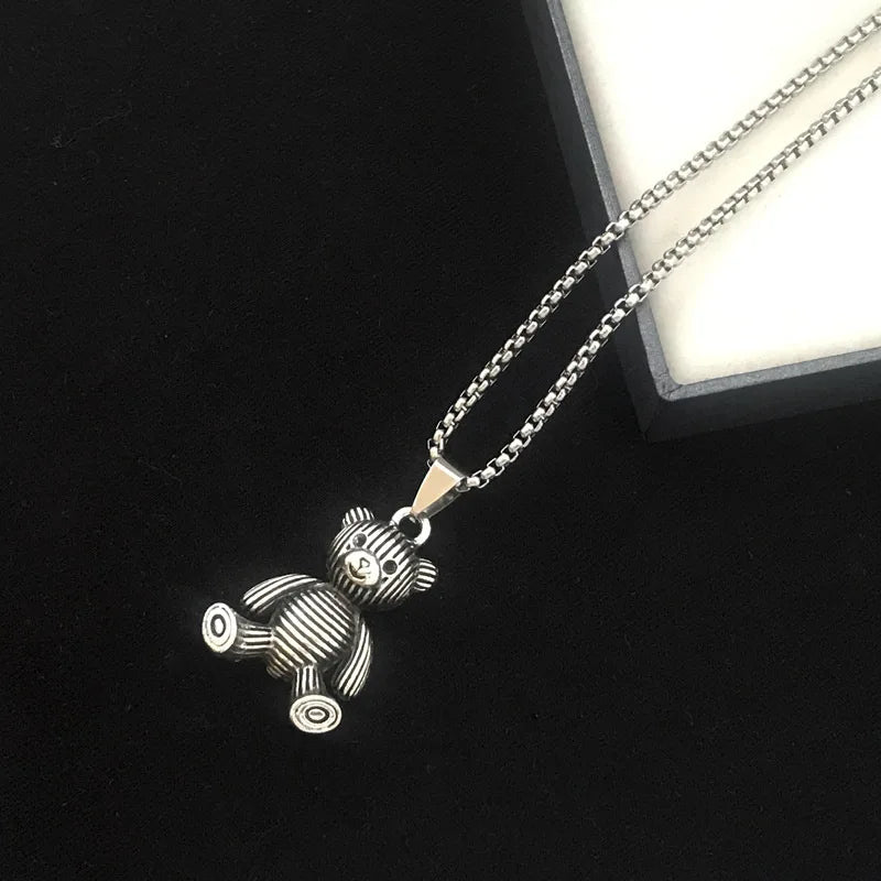 Embrace Playful Style: Cute Rabbit Bear Pendant Necklace! Perfect for Boys and Girls!