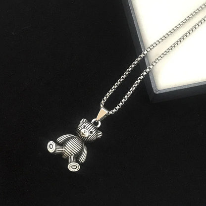 Embrace Playful Style: Cute Rabbit Bear Pendant Necklace! Perfect for Boys and Girls!