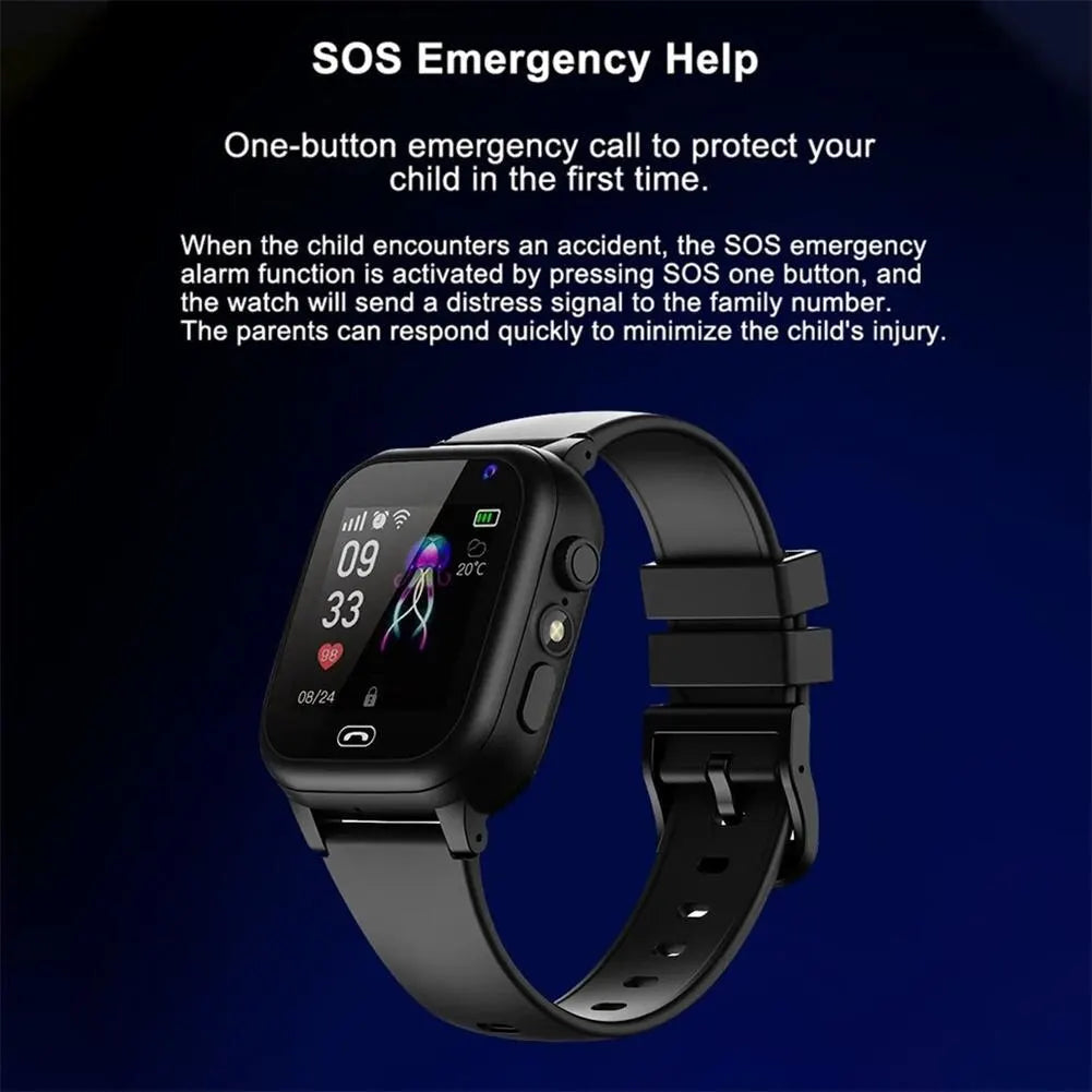 Empower Your Child's Safety and Adventure: New Kids Smart Watch with SOS, LBS, Voice Chat, Call, Camera, and Waterproof Design!
