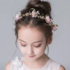 Blossom Elegance: Girls Floral Garland Pearl Wreath Headband!