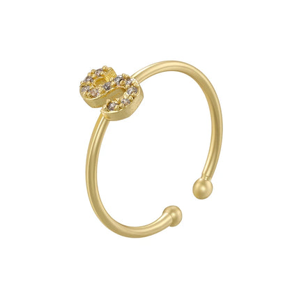 A-Z Initial Letter Zircon Ring for Boys & Girls | Adjustable Gold Alphabet Ring | Unisex Kids & Teen Jewellery Gift!