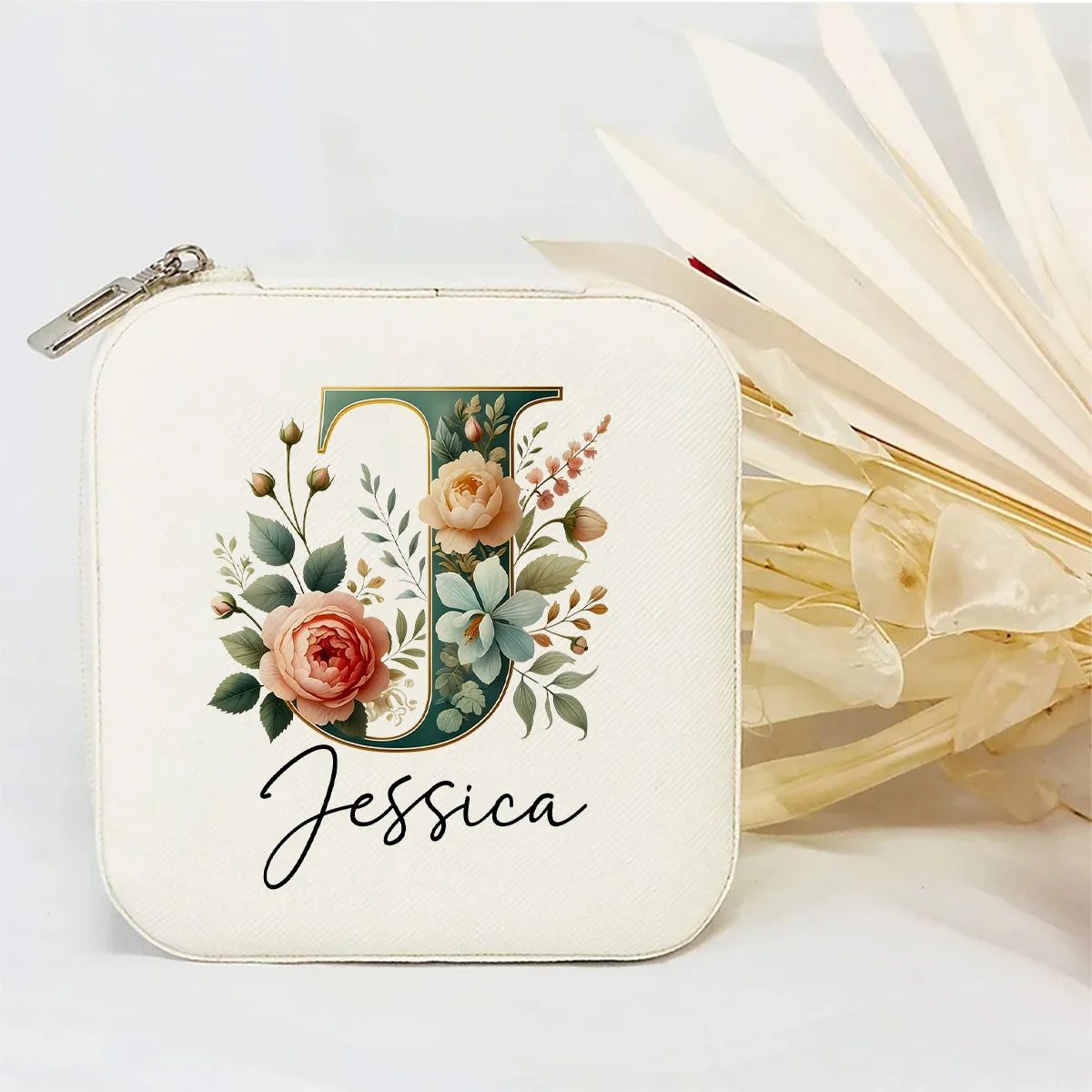 Personalised Initial Letter Jewellery Box | Portable Zipper Travel Jewellery Case | Custom Gift for Girls, Bridesmaids & Birthdays!