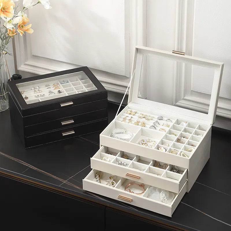 Elegance and Organization: 2 Drawer Jewelry Organizer - The Perfect Storage Solution for Girls and Women, Ideal for Birthday, Christmas, and Anniversary Gifting!