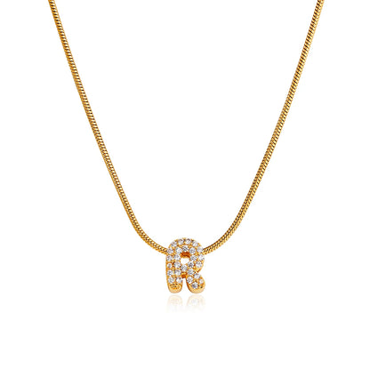Small Initial Letter Pendant Necklace | Unisex Zircon Alphabet Necklace Jewellery!