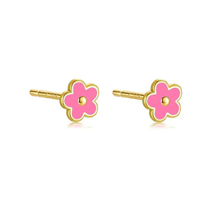 925 Sterling Silver Flower Screw Back Stud Earrings for Girls – Hypoallergenic Piercing Jewelry Gift | Simple & Elegant Kids Earrings 🌟
