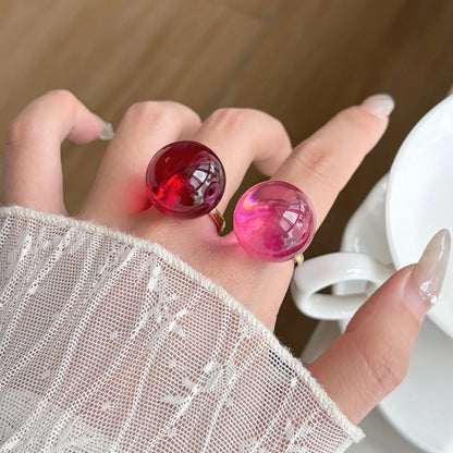 Candy Design Round Ball Ring for Teen Girls | Adjustable Finger Ring | Colourful Fashion Jewellery Gift!