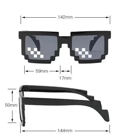Kids Funny Pixel Sunglasses – Square Mosaic Cosplay Action Game Toy Glasses for Children!