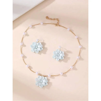 Girls Floral Jewellery Set | 3-Piece Flower Earrings & Pendant Necklace Set | Teen Girls Jewellery Gift.