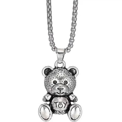 Embrace Playful Style: Cute Rabbit Bear Pendant Necklace! Perfect for Boys and Girls!