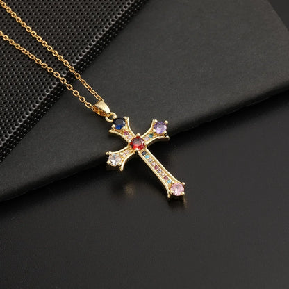 Simple CZ Studded Unisex Cross Necklace – Elegant Everyday Pendant for Boys & Girls | Versatile Sparkling Faith Jewellery Gift!