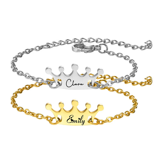 Royal Charm: Personalized Name Crown Bracelet for Kids - a Non-Allergic Crown Jewel for Birthday and Christening Gifts - Kids Jewellery Shop