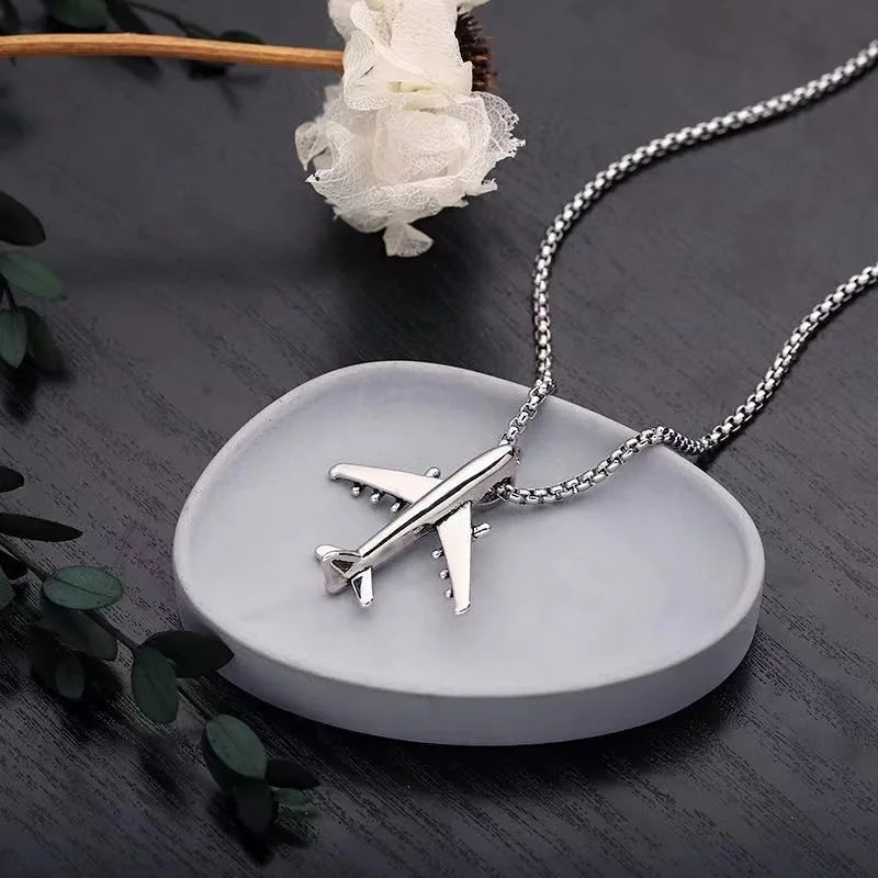 Boys’ Aircraft Pendant Necklace | Hip Hop Airplane Necklace | Trendy Fashion Jewellery & Gift