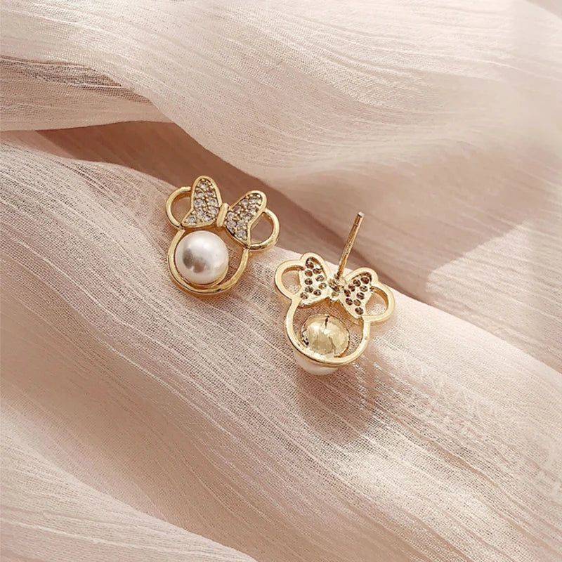 Exquisite 925 Sterling Silver Bowknot Pearl Zircon Stud Earrings for Girls – Elegant Party Jewellery Gift!