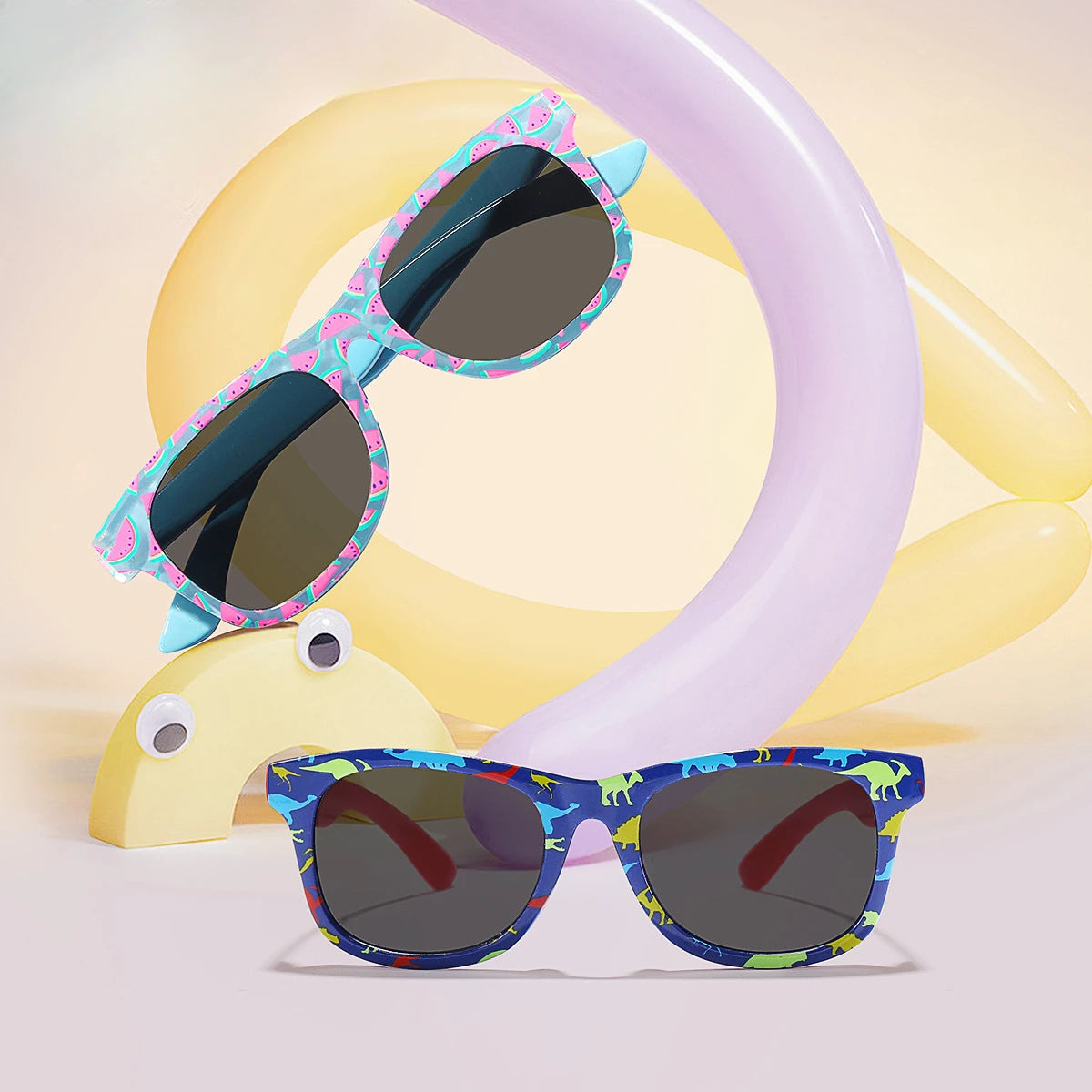 Kids UV400 Dinosaur Sunglasses – Cute Square Shades for Boys & Girls | Summer Outdoor Sun Protection!