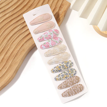 10PCS Cute Cotton Plaid Hair Clips for Girls 👧 | Fabric Hairpins Set – Baby & Kids Headwear Accessories!