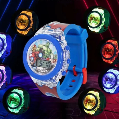 Anime Flash Light Spiderman Kids Watch – Boys Cartoon LED Wristwatch, Fun Children’s Gift!