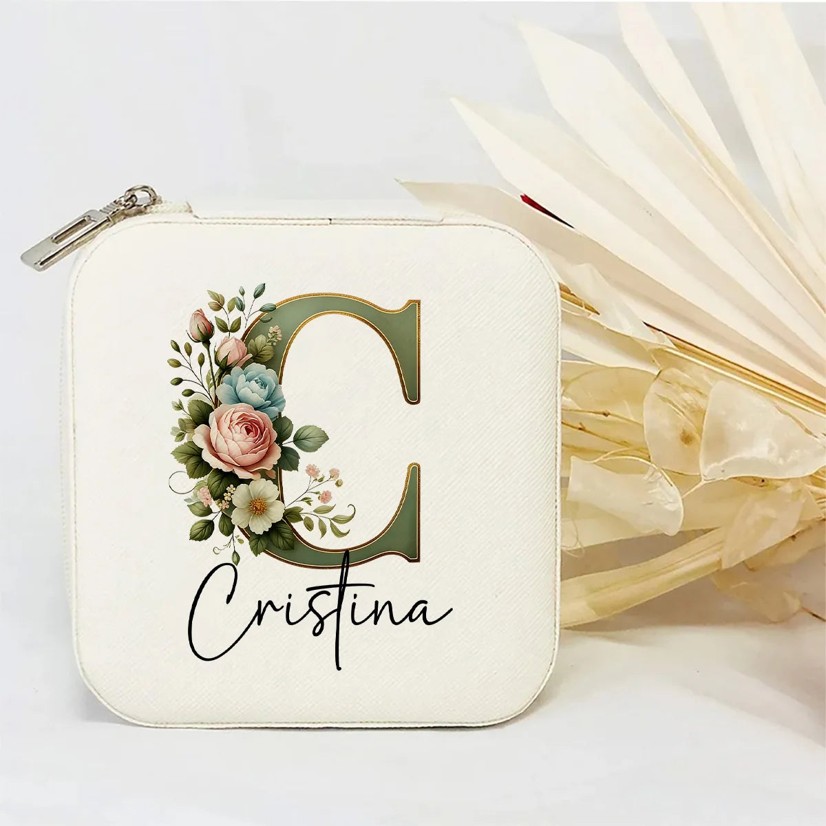 Personalised Initial Letter Jewellery Box | Portable Zipper Travel Jewellery Case | Custom Gift for Girls, Bridesmaids & Birthdays!