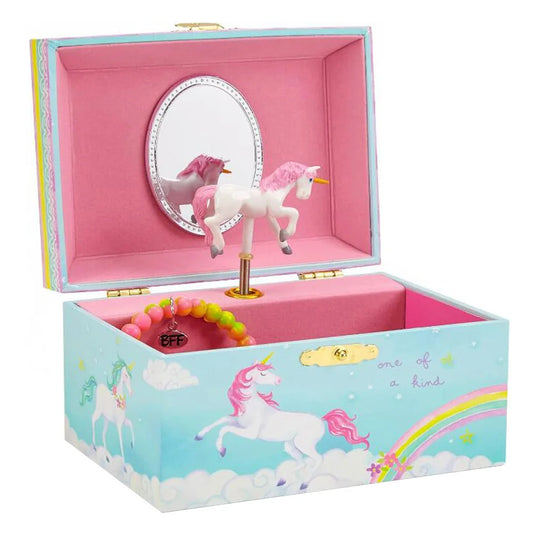 🦄 Fantasy Rotating Unicorn Music Box for Girls – Jewelry Storage Organizer with Soft Lining | Birthday Gift for Kids | Keepsake Music Jewelry Box 🎵🎁