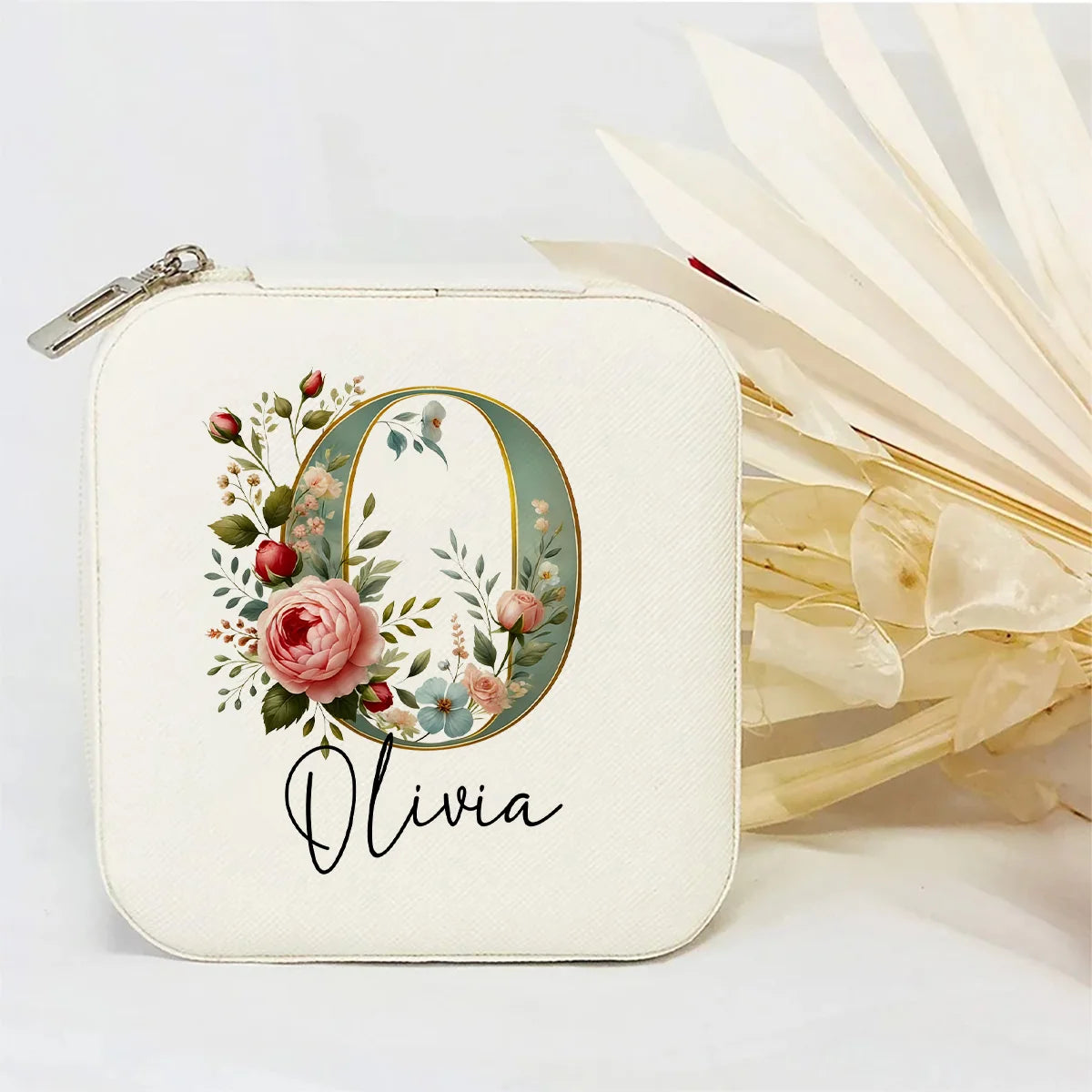 Personalised Initial Letter Jewellery Box | Portable Zipper Travel Jewellery Case | Custom Gift for Girls, Bridesmaids & Birthdays!