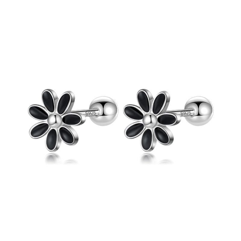 Blooms of Elegance: Real 925 Sterling Silver Sweet Glaze Flower Screw Stud Earrings - Fine Jewelry for Girls, Teens, and Women! - Kids Jewellery Shop