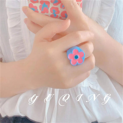 Cool Trendy Acrylic Fashion Rings for Girls – Colourful Vintage & Big Punk Finger Jewellery for Teens, Party Accessories!