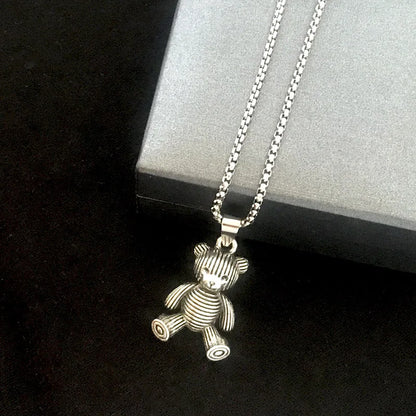 Embrace Playful Style: Cute Rabbit Bear Pendant Necklace! Perfect for Boys and Girls!