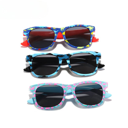 Kids UV400 Dinosaur Sunglasses – Cute Square Shades for Boys & Girls | Summer Outdoor Sun Protection!