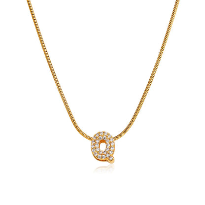 Small Initial Letter Pendant Necklace | Unisex Zircon Alphabet Necklace Jewellery!