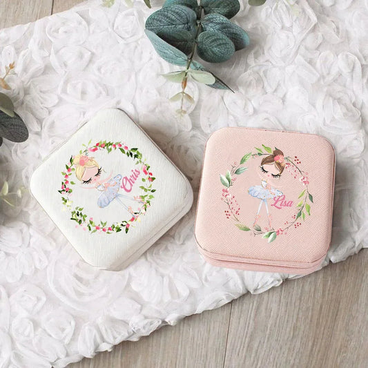 Personalized Girl’s Fairy Leather Jewellery Box – Travel Jewellery Organizer & Ring Case | Kids Birthday Gift!