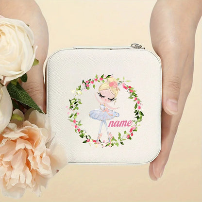 Personalized Girl’s Fairy Leather Jewellery Box – Travel Jewellery Organizer & Ring Case | Kids Birthday Gift!