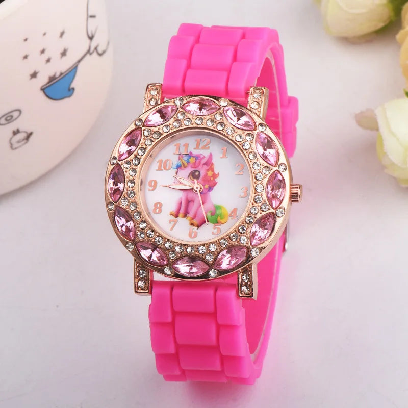 Magical Moments Await with Our Girls' Unicorn Pink Silicone Quartz Wristwatch! - Kids Jewellery Shop