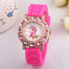 Magical Moments Await with Our Girls' Unicorn Pink Silicone Quartz Wristwatch!