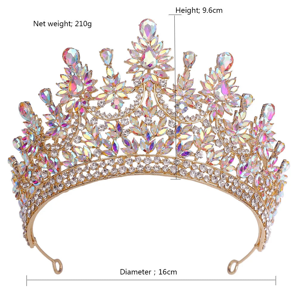 Captivating Baroque Luxury Crystal Tiaras Crown: Reign with Radiance at Pageants, Proms, and Special Occasions!